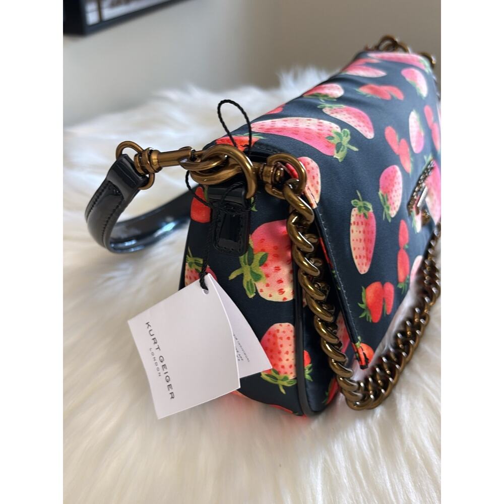 Kurt Geiger London Navy Strawberry Print Shoulder Crossbody Bag – - Picture 5 of 9